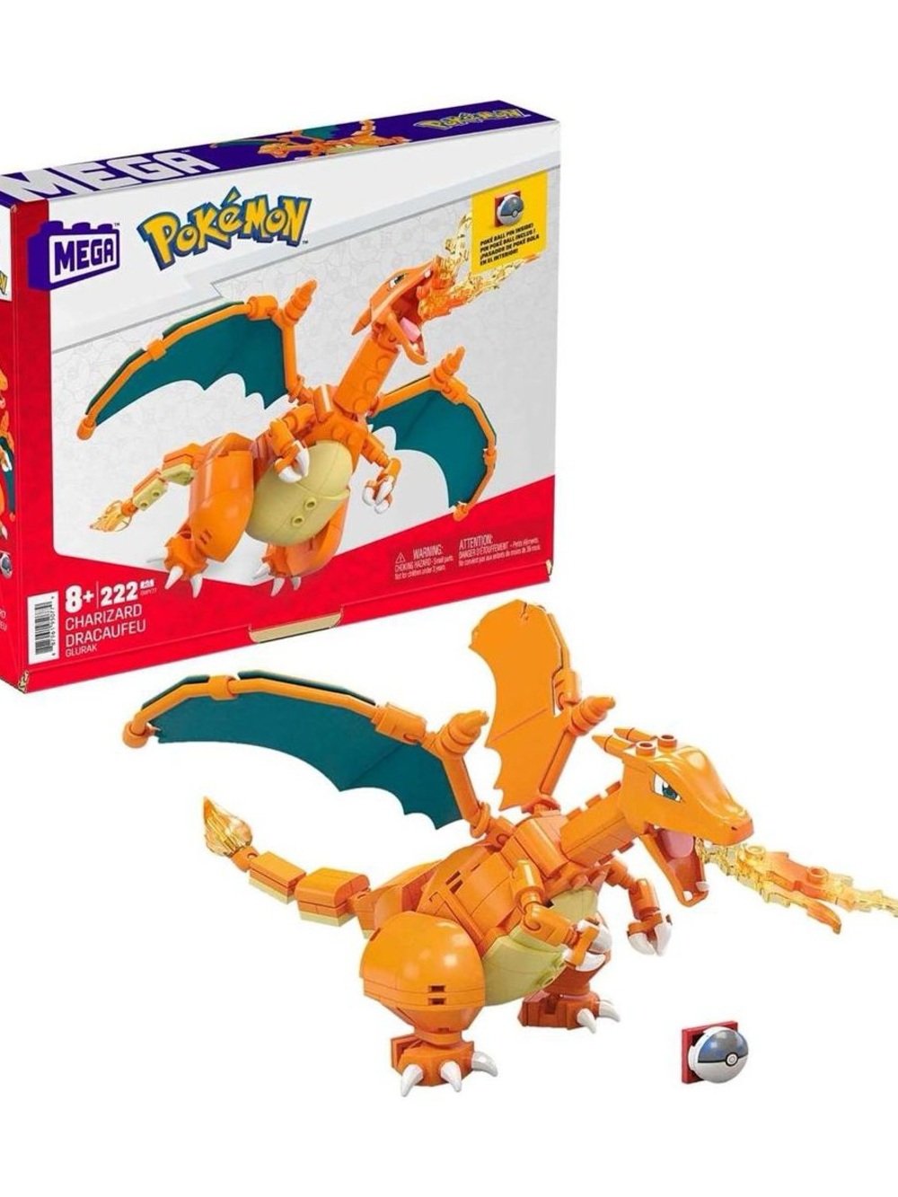 MEGA Pokemon Building Toy Kit Charizard (222 Pieces) New
